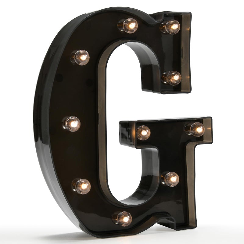OYCBUZO Light Up Black Alphabet Marquee Letters Sign LED Marquee Number Lights Sign for Night Light Home Bar Christmas Lamp Birthday Party Wedding Decoration G - Image 1